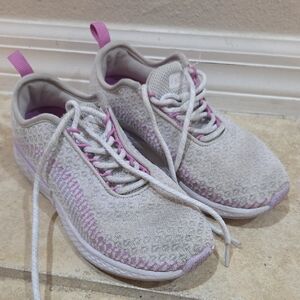 Girls' Size 3 White/Pink/Purple Athletic Sneakers-Freefly
